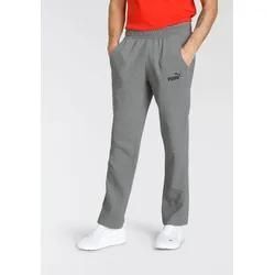 Trainingshose PUMA "ESS LOGO PANTS TR OP SRL", Herren, Gr. L, N-Gr, grau (medium gray heather), Sweatware, Obermaterial: 68% Baumwolle, 32% Polyester, unifarben, sportlich, regular fit normal, Hosen, Sweathose