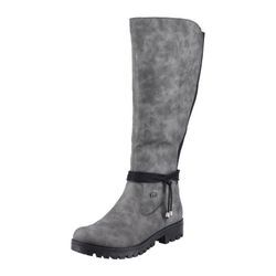 Winterstiefel RIEKER Gr. 39, Normalschaft, grau, Damen, Lederimitat, Schuhe Reißverschluss Winterstiefel, mit Warmfutter