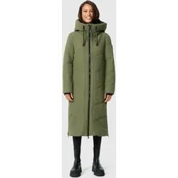 Winterjacke MARIKOO "Nadaree XVI" Gr. L, grün (olive leaf), Damen, Obermaterial: 100% Polyester; Futter: 100% Polyester; Wattierung: 100% Polyester; Ärmelfutter: 100% Polyester, Jacken, Stepp Mantel mit großer Kapuze