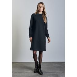 Midikleid STREET ONE Gr. 40, EURO-Größen, grün (cool vintage grün), Damen, Web, 54% Baumwolle, 46% Polyester, unifarben, Kleider, knielang