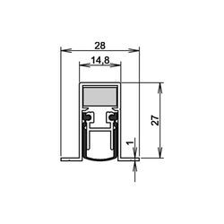 Athmer - Türdichtung Schall-Ex duo L-15/28 os 1-404 2-s.L.1083mm Alu.silberf.HLT - 1-404-1085