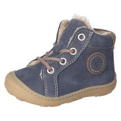 Lauflernschuh PEPINO BY RICOSTA "Georgie WMS: Normal" Gr. 19, blau (blau, braun), Kinder, Leder, Schuhe, Babyschuh, Schnürschuh, Winterschuh mit Weiten-Meßsystem