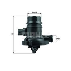 MAHLE Thermostat, Kühlmittel mit Dichtung für VAUXHALL GMC OPEL CHEVROLET 55579010 1338380 1338031 TM 36 103