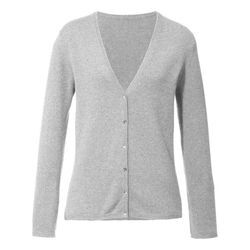 Strickjacke aus 100% Premium-Kaschmir Modell Cora Peter Hahn Cashmere grau