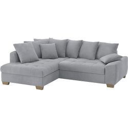 Ecksofa MR. COUCH "Nikita II, L-Form", grau, B:243cm H:88cm T:190cm, Memphis (Grundgewebe - 100% Polyester; Nutzschicht- 90% Polyester / 10% Polyamide), Sofas, Wahlweise mit Kaltschaum, EasyBett, Bettkasten