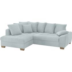 Ecksofa MR. COUCH "Nikita II, L-Form", grau, B:243cm H:88cm T:190cm, Novaclean Avanti (100% Polyester), Sofas, Wahlweise mit Kaltschaum, EasyBett, Bettkasten