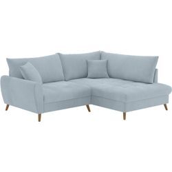 Ecksofa MR. COUCH "Blackburn II, L-Form", blau (novaclean avanti 14 blau grau), B:230cm H:71cm T:190cm, Novaclean Avanti (100% Polyester), Sofas, Mit Kaltschaumpolsterung bis 140 kg belastbar