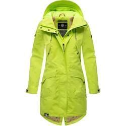 Outdoorjacke NAVAHOO "Pfefferschote" Gr. M (38), grün (neongrün), Damen, Obermaterial: 55% Nylon, 45% Baumwolle, Futter: 100% Polyester, Ärmelfutter: 100% Polyester, Wattierung: 100% Polyester, Jacken, moderne Damen Übergangsjacke mit Kapuze