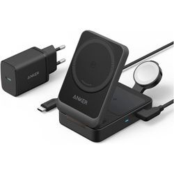 ANKER Wireless Charger "MagGo Wireless Charging Station (Foldable 3-in-1)", Ladegeräte, schwarzB:8,9cm H:6cm T:2,5cm