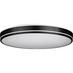 EGLO LED Deckenleuchte "OROTAVA", schwarz, 2 flammig, Ø 39,50cm H: 7,50cm,, Lampen, Deckenlampe mit Kristall-Effekt, dimmbar, Metall, Schwarz und Weiß