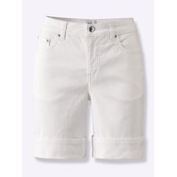 Jeansshorts HEINE Gr. 34, Normalgrößen, beige (ecru), Damen, 98% Baumwolle, 2% Elasthan, unifarben, Jeans