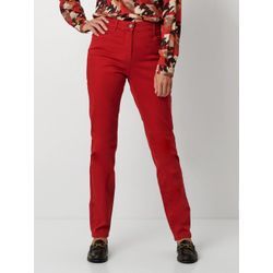 Chinohose TONI "be loved", Damen, Gr. 36, N-Gr, rot (rusty rot), Web, Obermaterial: 88% Baumwolle, 8% Polyester, 4% Elasthan, unifarben, casual, slim fit knöchellang, Hosen, mit Taschen