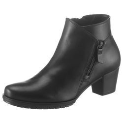 Ankleboots GABOR "Palma", Damen, Gr. 44, schwarz, Kalbsleder, unifarben, elegant, Schuhe, mit Zierreißverschluss an der Außenseite, G-Weite