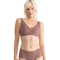 Bügelloser BH SLOGGI "ZERO Feel 2.0 Soft bra" Gr. L, N-Gr, braun (cacao), Damen, Single Jersey, Obermaterial: 76% Polyamid, 24% Elasthan, matt, unifarben, BHs, nahtlos und unsichtbar