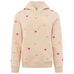 Hoodie ZWILLINGSHERZ "Hoodie "Hearts"", Damen, Gr. LXL (L/XL), beige (hellbeige), Sweatware, Obermaterial: 50% Baumwolle, 50% Polyester, modisch, regular fit hüftbedeckend, ohne Ausschnitt, Sweatshirts, Mini Me Style für Mütter & Töchter