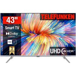 TELEFUNKEN LED-Fernseher, F (A-G), schwarz, 43, Fernseher