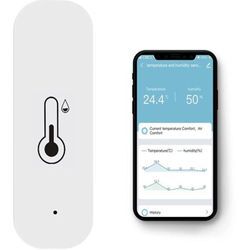 Innenthermometer, Tuya, 1 Stück, WiFi-verbundenes Thermometer, Innenthermometer-Hygrometer mit Fernüberwachung und Benachrichtigungsalarm - Sollbry