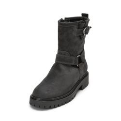 Stiefelette MARC O'POLO "aus softem Veloursleder", Damen, Gr. 36, schwarz (schwarz graphite), Obermaterial: 100% Leder (Rind), unifarben, Schuhe