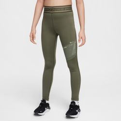 Nike Pro Dri-FIT Leggings mit mittelhohem Bund (Mädchen) - Grün