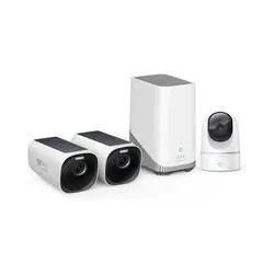 eufyCam 3 Starter Set 2+1 - 2er-Kameraset mit HomeBase 3 + Solo IndoorCam Pan & Tilt - 2K