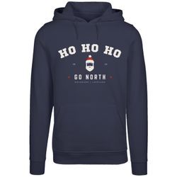 Kapuzenpullover F4NT4STIC "Ho Ho Ho Santa Weihnachten", Damen, Gr. M, blau (navy), Obermaterial: 65% Baumwolle, 35% Polyester, casual, relaxed fit, Langarm, Pullover Hoodie Sweatshirt, Weihnachten, Geschenk, Logo