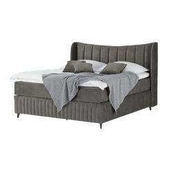 Kings and Queens Boxspringbett Uldur ¦ grau ¦ Maße (cm): B: 214 H: 122