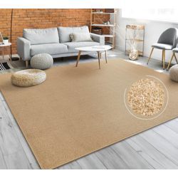 Teppich PACO HOME "Porto 890", gold (goldfarben), B:240cm H:13mm L:340cm, Obermaterial: 100% Polypropylen, Teppiche, Kurzflor, Uni-Farben, ideal im Wohnzimmer & Schlafzimmer