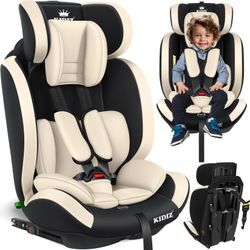 KIDIZ® Autokindersitz Premium Kinderautositz Gruppe 1+2+3, 9-36 kg 5-Punkt-Sicherheitsgurt, Autositz, Kindersitz, Einstellbare Kopfstütze, Mitwachsende Sitzerhöhung 1-12 Jahre, Stabil und Sicher