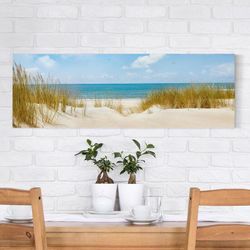 Leinwandbild - Strand an der Nordsee - Panorama Quer Größe HxB: 30cm x 90cm