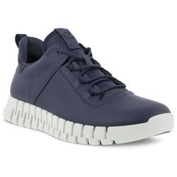 Sneaker ECCO "GRUUV M", Herren, Gr. 40, blau (marine), Glattleder, sportlich, Schuhe, Freizeitschuh, Halbschuh, mit herausnehmbarer Dual-Fit-Innensohle