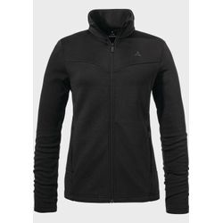 Fleecejacke SCHÖFFEL "Ski Fleece Jk Style Pine WMS", Damen, Gr. 36, schwarz (9990, schwarz), Oberstoff : 100% Polyester, sportlich, regular fit, hoch geschlossener Ausschnitt, Langarm, Jacken