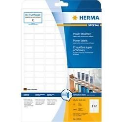 HERMA Power Etiketten 10916 Weiß Rechteckig Stark selbstklebend DIN A4 25,4 x 16,9 mm 25 Blatt à 112 Etiketten