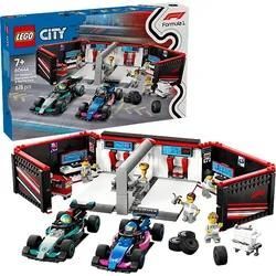 LEGO City 60444 F1® Garage mit Mercedes-AMG & Alpine Rennautos Bausatz, Mehrfarbig