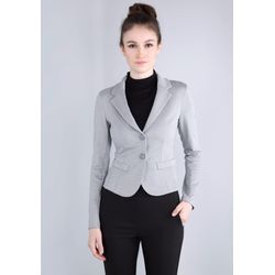 Kurzblazer IMPERIAL "IMP-J S24ABE", Damen, Gr. S (36), grau (grigio m), Web, Obermaterial: 62% Viskose, 32% Polyamid, 6% Elasthan, feminin, figurbetont, Langarm, Blazer, im Athleisure Look