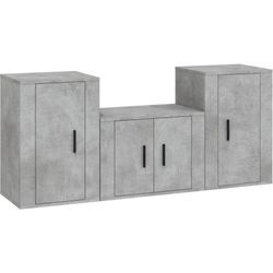 Vidaxl - 3-tlg. TV-Schrank-Set Betongrau Holzwerkstoff