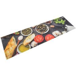 Vidaxl - Küchenteppich Waschbar Wein & Essen 45x150 cm Samt