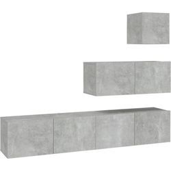 Vidaxl - 4-tlg. TV-Schrank-Set Betongrau Holzwerkstoff