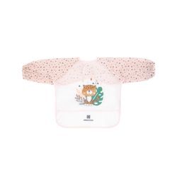 Kikkaboo Babylatz Savanna langarm mit Krümelfänger, wasserdicht, Klettverschluss pink