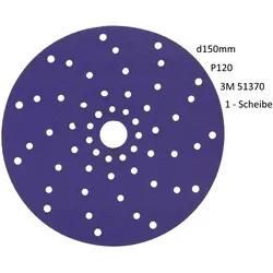 1 x 3M Cubitron II Hookit Kletthaftende Scheiben Purple Premium 737U, 150 mm, P120, Multihole 51370