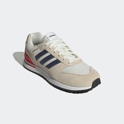 Sneaker ADIDAS SPORTSWEAR "RUN 80S", Gr. 41, weiß (wonder weiß, shadow navy, sanftes weiß), Leder, Synthetik, Textil, sportlich, Schuhe