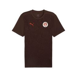 Trainingstop PUMA "FCSP TRAINING JERSEY" Gr. L, schwarz chocolate, puma rot, Herren, Web, Obermaterial: 100% Polyester, unifarben, Tops, FC St. Pauli Trainingsshirt 2024/2025