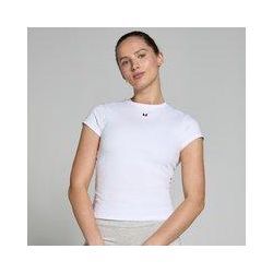 MP Damen Basics Körperbetontes Kurzarm-T-Shirt – Weiß - XL