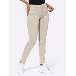 Slim-fit-Jeans ASCARI, Damen, Gr. 34, Normalgrößen, beige (sand), 91% Baumwolle, 6% Polyester, 3% Elasthan, unifarben, lang, Jeans