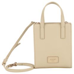 Umhängetasche JOOP JEANS, Damen, Gr. B/H/T: 14cm x 17cm x 5cm, beige (bleached sand), Kunstleder, Taschen, Handtasche Damen Tasche Damen Schultertasche Henkeltasche