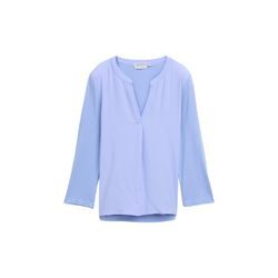 TOM TAILOR Damen 3/4 Arm Shirt aus LENZING™ ECOVERO™, blau, Uni, Gr. XXL