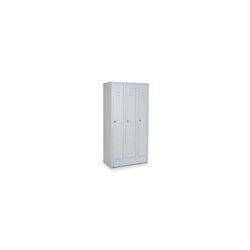 CEHA Reihen- und Garderobenschrank mit 120 cm Breite und 3 Abteil in RAL7035