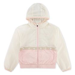 Blouson LEVI'S KIDS "LVG TAPE DETAILED COLOR BLOCK", Mädchen, Gr. 5 (110), irish cream, Web, Obermaterial: 100% Viskose, casual, Langarm, Jacken