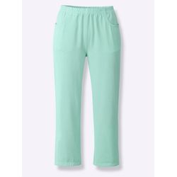 Caprihose CLASSIC BASICS, Damen, Gr. 38, Normalgrößen, blau (aqua), 100% Baumwolle, unifarben, 3/4-Länge, Hosen