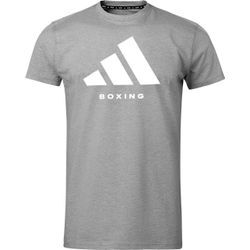 T-Shirt ADIDAS PERFORMANCE "Community T-Shirt Boxing" Gr. L, grau, Shirts, Herren, L, Obermaterial: 100% Baumwolle