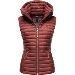 Steppweste NAVAHOO "Shadaa", Damen, Gr. S (36), rot (bordeaux), Oberstoff: 100% Nylon, Futter: 100% Polyester, Wattierung: 100% Polyester, modisch, tailliert hüftbedeckend, Westen, stylische ärmellose Damen Weste mit Kapuze